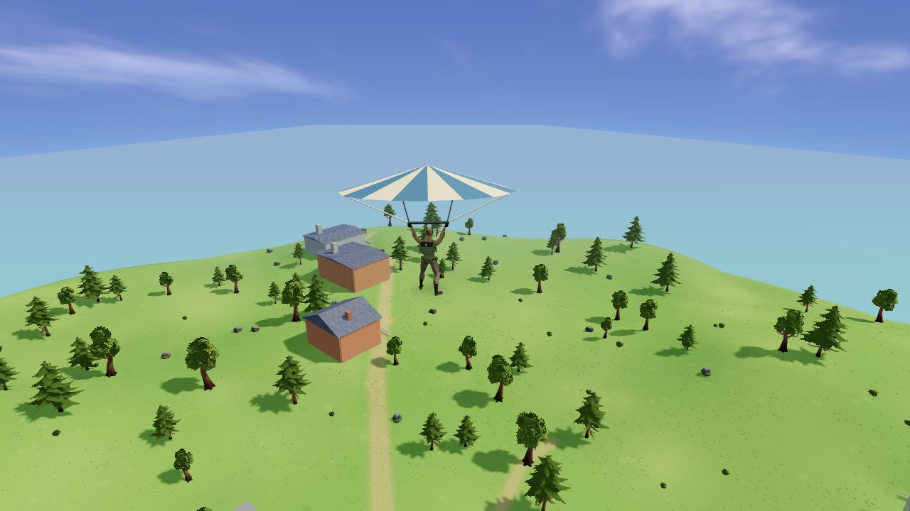 A scout gliding towards the island